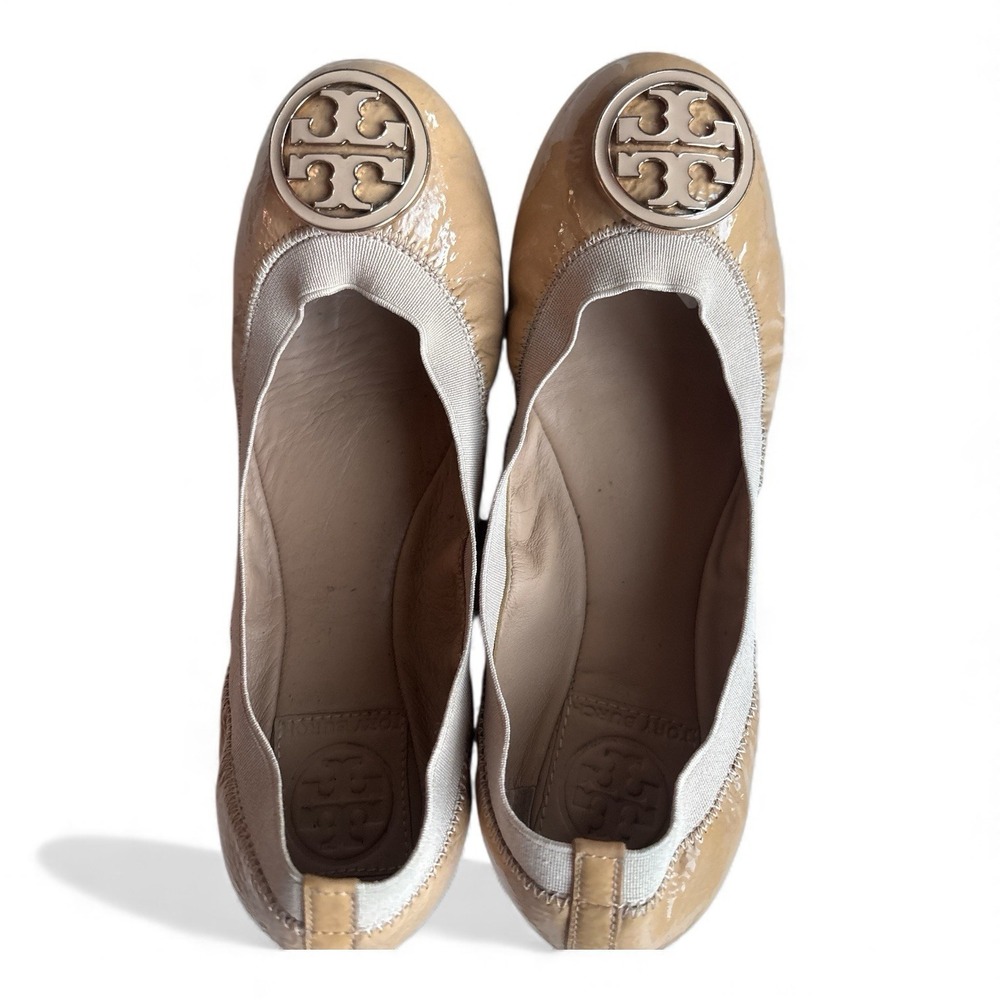 Tory Burch Patent Leather Ballet Flats – Women's Beige / Nude – Size 6.5M - Picture 6 of 9
